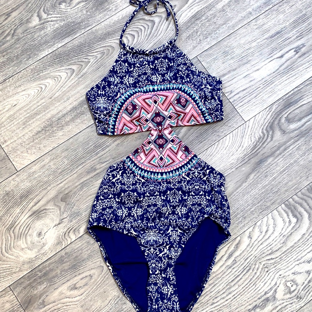 Halter One Piece Swim Set
